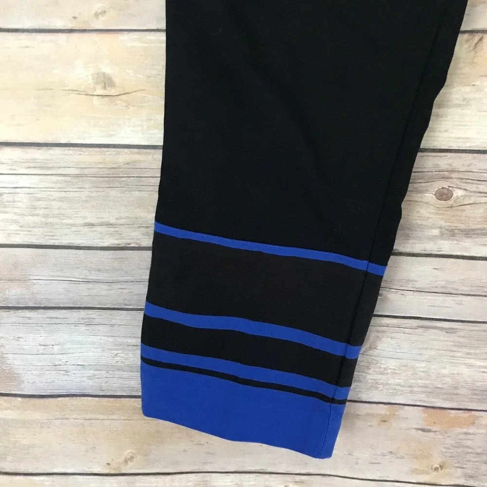 Gap Womens Pants Cotton Stretch Capri Slim Straight Leg Striped Ankle Blue 4